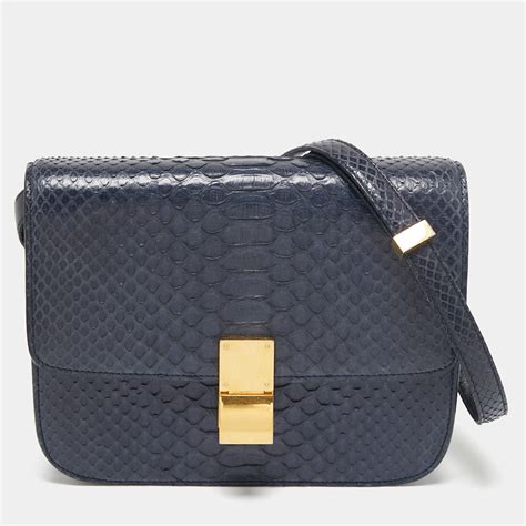 celine classic box navy blue|Celine blue handbags sale.